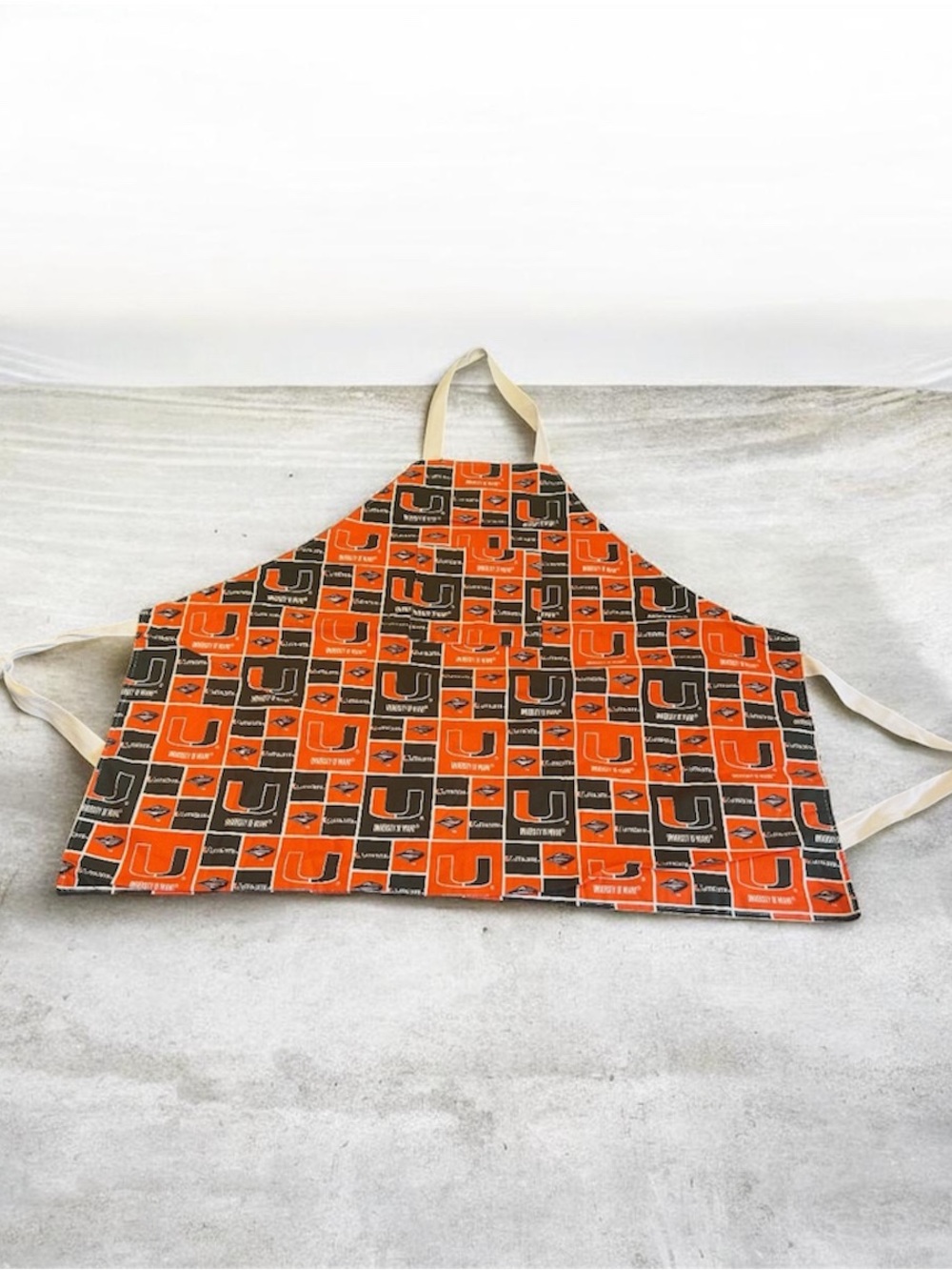 UM Orange and Black Graphic Print Kitchen Apron